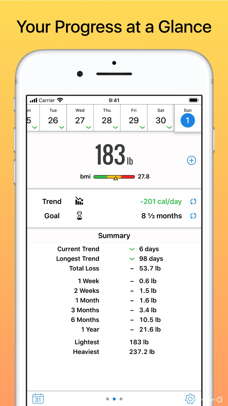 Weight Diary screenshot 2