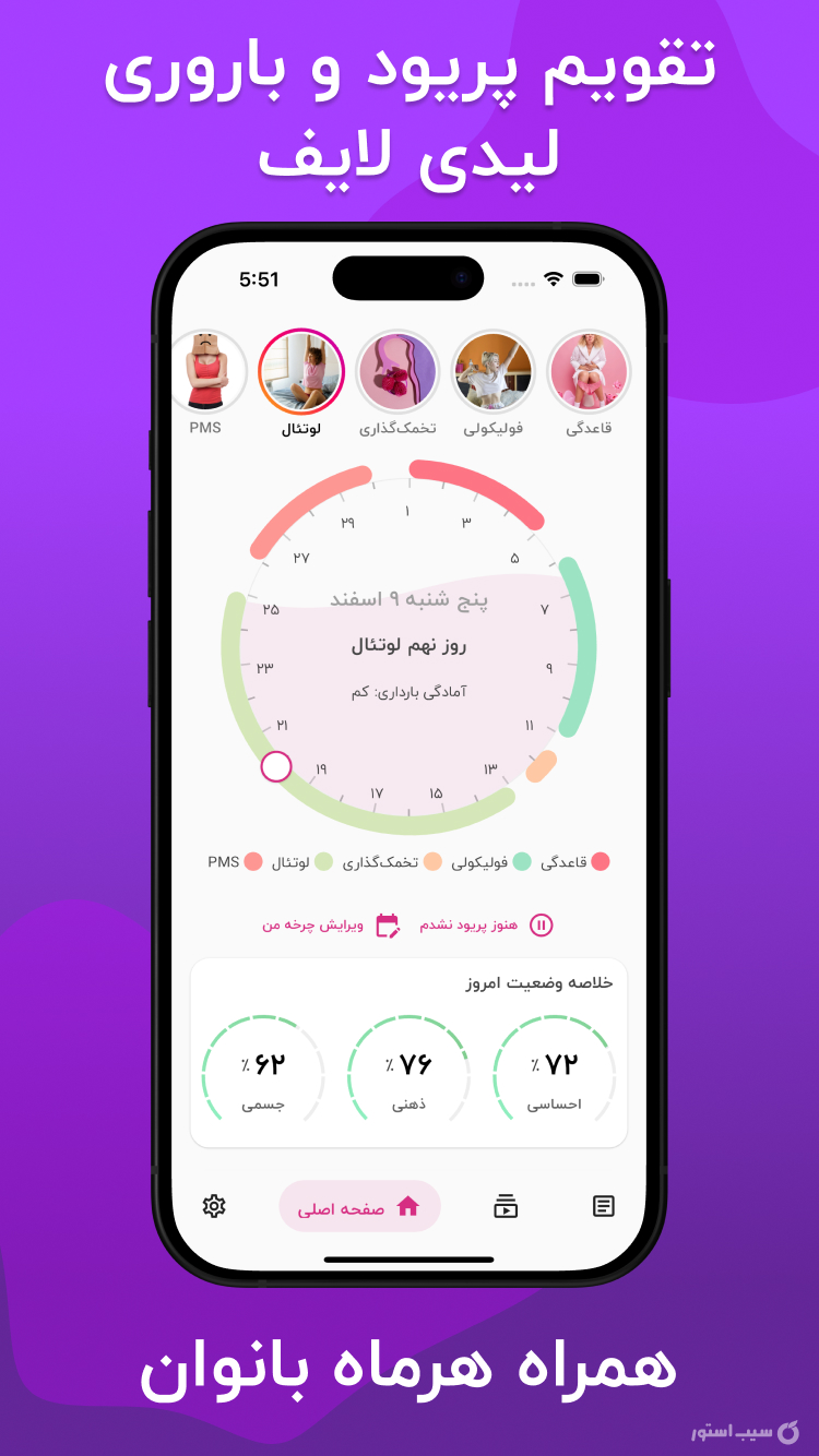لیدی لایف | تقویم پریود و باروری screenshot 1