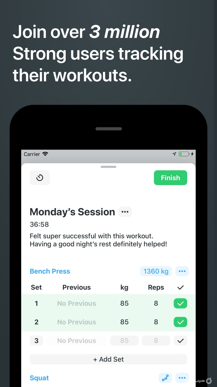 Strong Workout Tracker Gym Log ++ screenshot 1