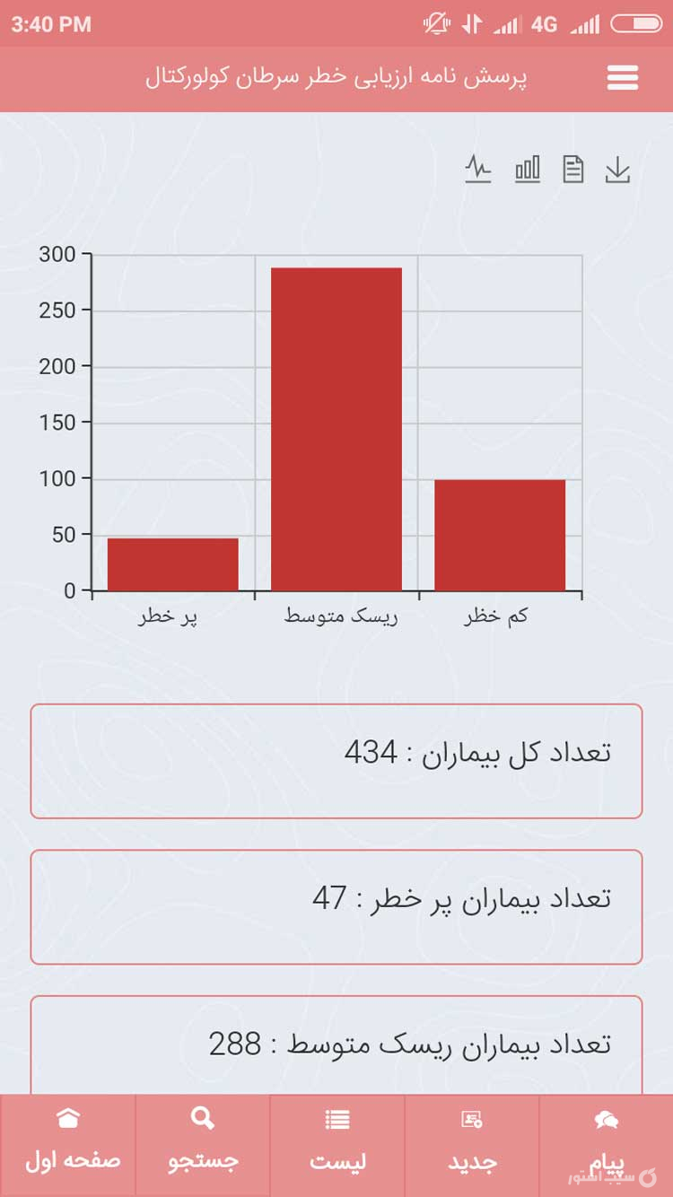 پرسش نامه ارزیابی خطر سرطان کولورکتال screenshot 5