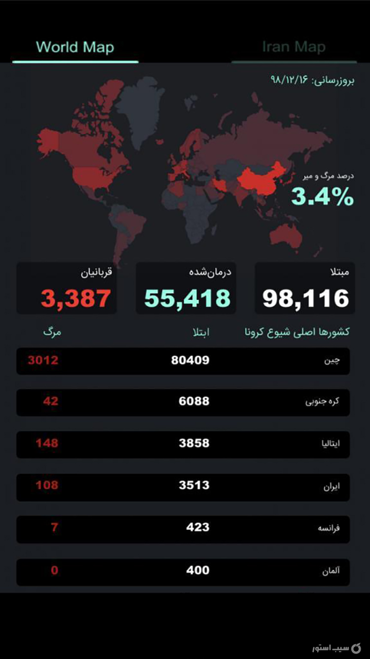  آمار و تست ویروس کرونا | Covid 19 screenshot 6