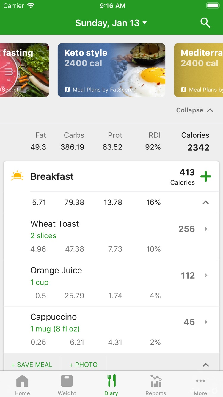 Calorie Counter by FatSecret screenshot 2
