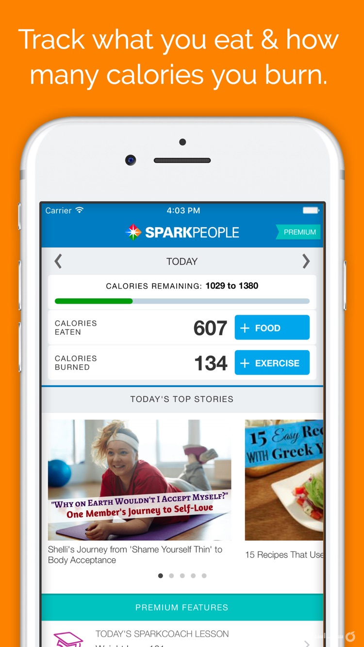 SparkPeople Calorie Tracker screenshot 2